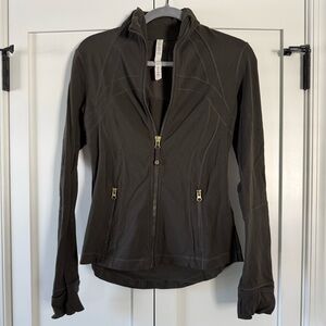 Lululemon Define Zip Jacket Army Green Gold Hardware